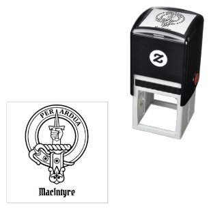 Clan MacIntyre Wappen Selbstfarbige Briefmarke Permastempel