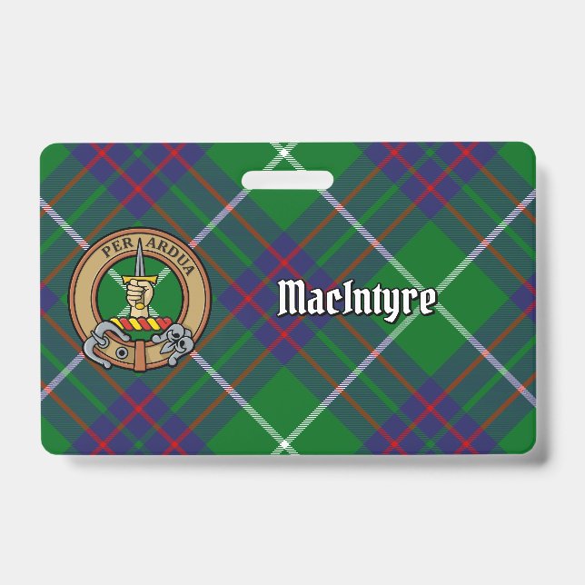 Clan MacIntyre Wappen über Tartan Ausweis (Vorderseite)