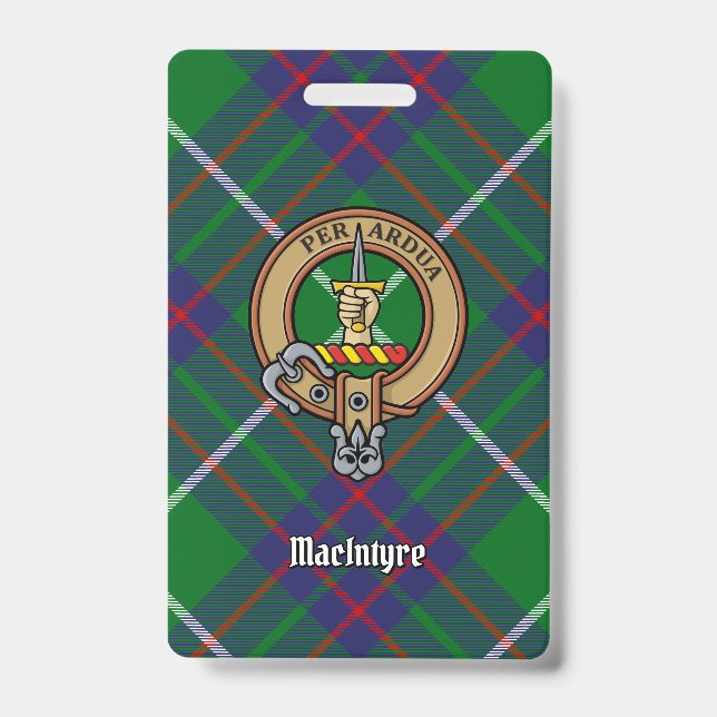 Clan MacIntyre Wappen über Tartan Ausweis (Vorderseite)