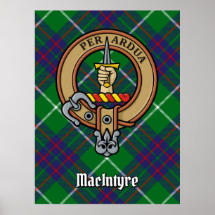 Clan MacIntyre Wappen über Tartan Poster