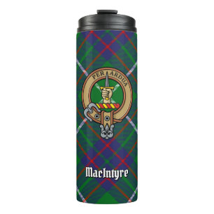 Clan MacIntyre Wappen über Tartan Thermosbecher