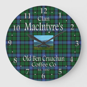 Clan MacIntyres Old Ben Cruachan Coffee Co. Große Wanduhr