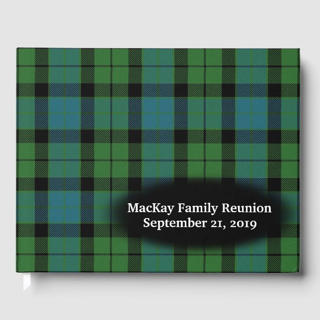 Clan MacKay Ancient Tartan Kariert Family Wiederse Gästebuch (Vorderseite)