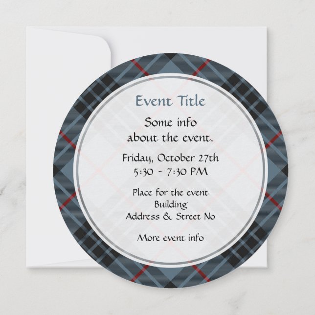 Clan MacKay Blue Tartan Einladung (Rückseite)