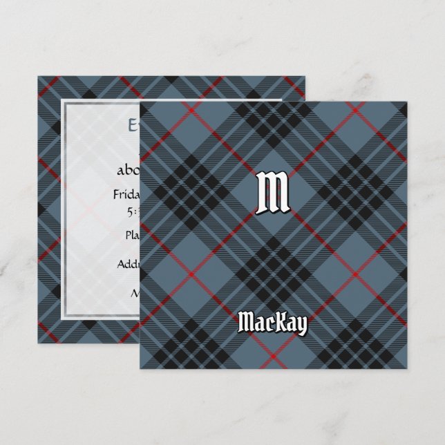 Clan MacKay Blue Tartan Einladung (Vorne/Hinten)
