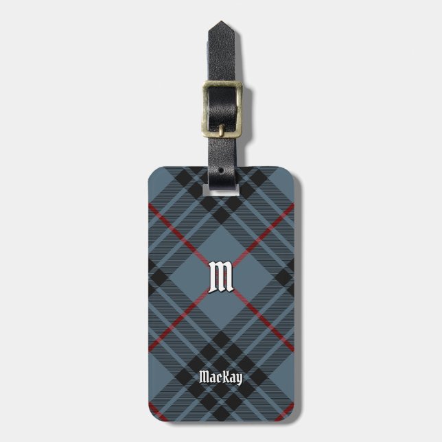 Clan MacKay Blue Tartan Gepäckanhänger (Vorderseite vertikal)