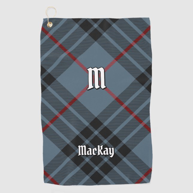 Clan MacKay Blue Tartan Golfhandtuch (Vorderseite)
