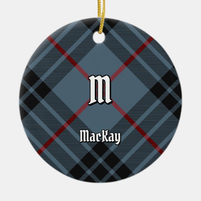 Clan MacKay Blue Tartan Keramik Ornament (Vorne)
