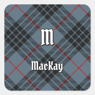 Clan MacKay Blue Tartan Quadratischer Aufkleber