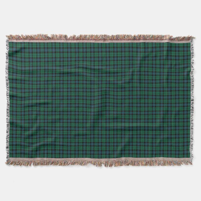 Clan MacKay Green und Blue Scottish Tartan Decke (Vorderseite)