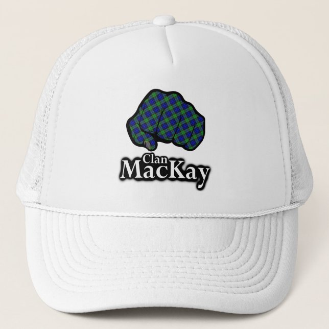 Clan MacKay Scotland Proud Tartan Fist Truckerkappe (Vorderseite)