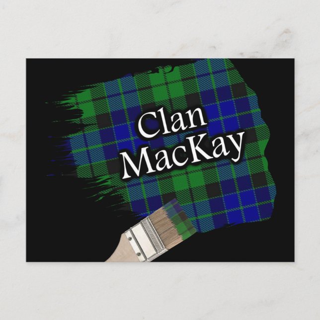 Clan MacKay Scottish Tartan Paint Brush Postkarte (Vorderseite)
