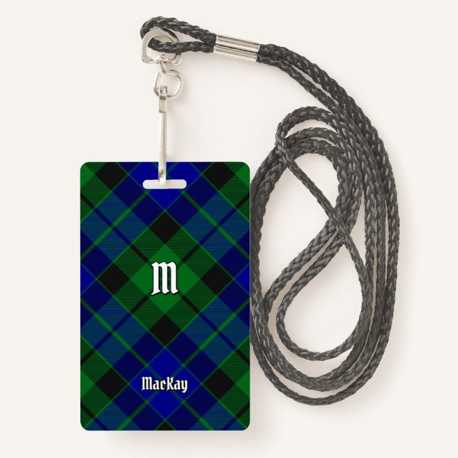 Clan MacKay Tartan Ausweis (Vorderseite mit Schlüsselband)