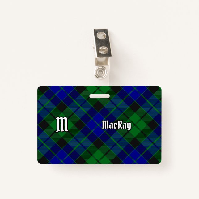 Clan MacKay Tartan Ausweis (Vorderseite mit Klammer)