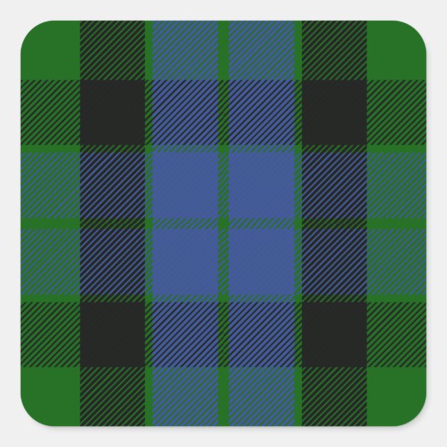 Clan MacKay Tartan Quadratischer Aufkleber (Vorderseite)