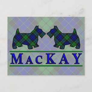 Clan MacKay Tartan Scottie Dogs Postkarte
