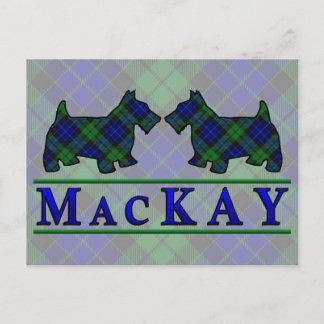 Clan MacKay Tartan Scottie Dogs Postkarte