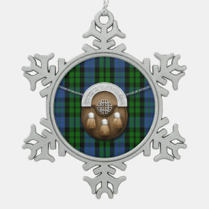 Clan MacKay Tartan und Sporran Schneeflocken Zinn-Ornament