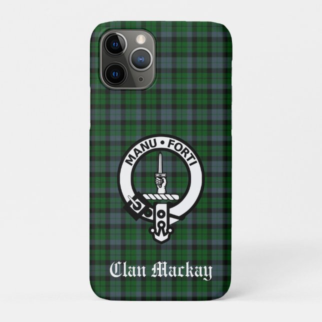 Clan Mackay Tartan und Wappen Abzeichen Case-Mate iPhone Hülle (Rückseite)