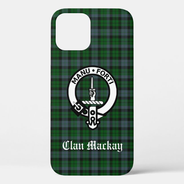 Clan Mackay Tartan und Wappen Abzeichen Case-Mate iPhone Hülle (Rückseite)