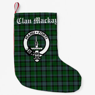 Clan Mackay Tartan und Wappen Abzeichen Kleiner Weihnachtsstrumpf
