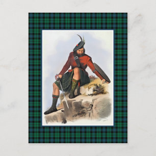 Clan MacKay Vintag Illustration Tartan Frame Postkarte