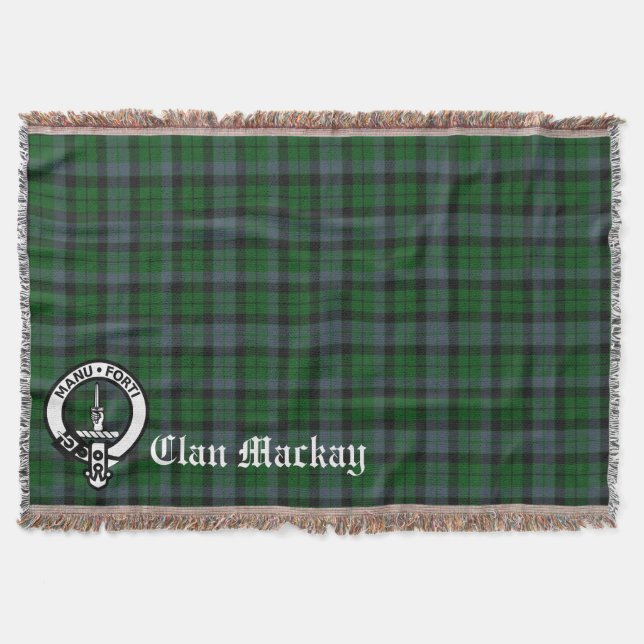 Clan Mackay Wappen Abzeichen & Tartan Decke (Vorderseite)