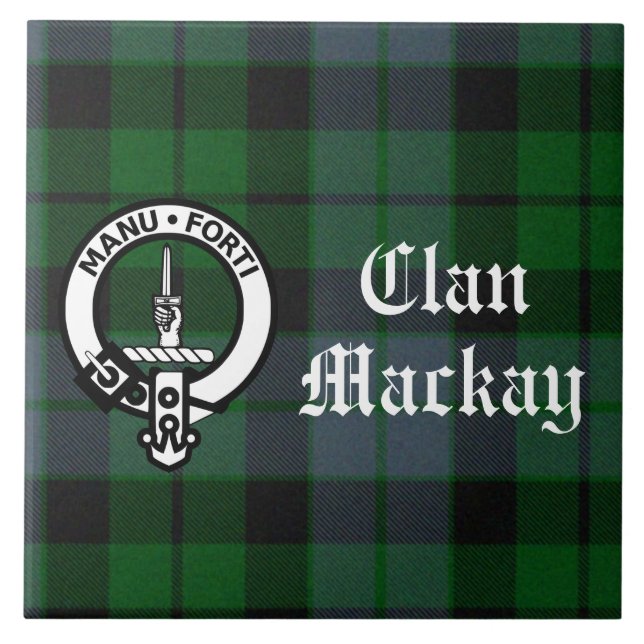 Clan Mackay Wappen Abzeichen & Tartan individuell  Fliese (Vorderseite)