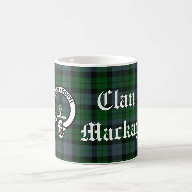Clan Mackay Wappen Abzeichen & Tartan individuell  Kaffeetasse (Mittel)