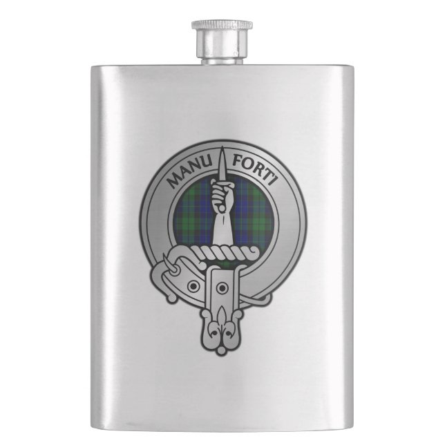 Clan MacKay Wappen & Tartan Flachmann (Vorderseite)