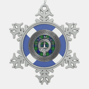 Clan MacKay Wappen & Tartan Knot Schneeflocken Zinn-Ornament