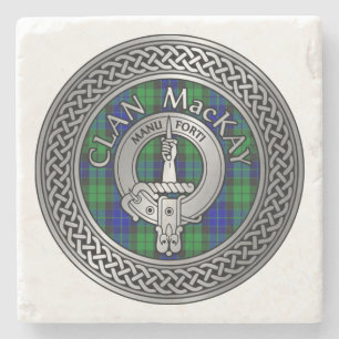 Clan MacKay Wappen & Tartan Knot Stone Untersetzer