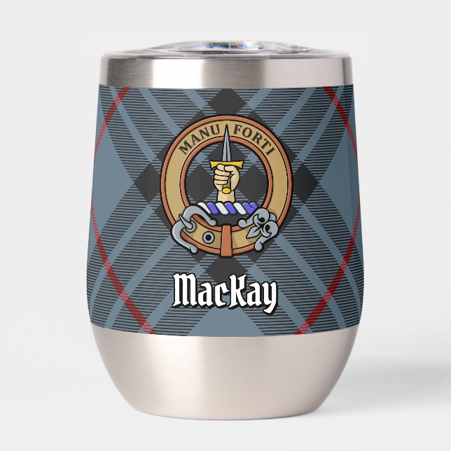Clan MacKay Wappen über Blue Tartan (Vorderseite)