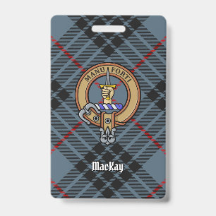 Clan MacKay Wappen über Blue Tartan Ausweis