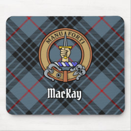 Clan MacKay Wappen über Blue Tartan Mousepad
