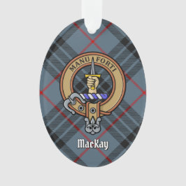 Clan MacKay Wappen über Blue Tartan Ornament