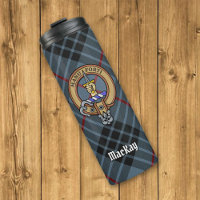 Clan MacKay Wappen über Blue Tartan