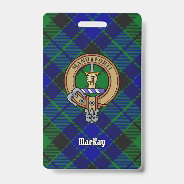 Clan MacKay Wappen über Tartan Ausweis (Vorderseite)