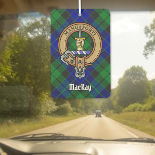 Clan MacKay Wappen über Tartan Autolufterfrischer