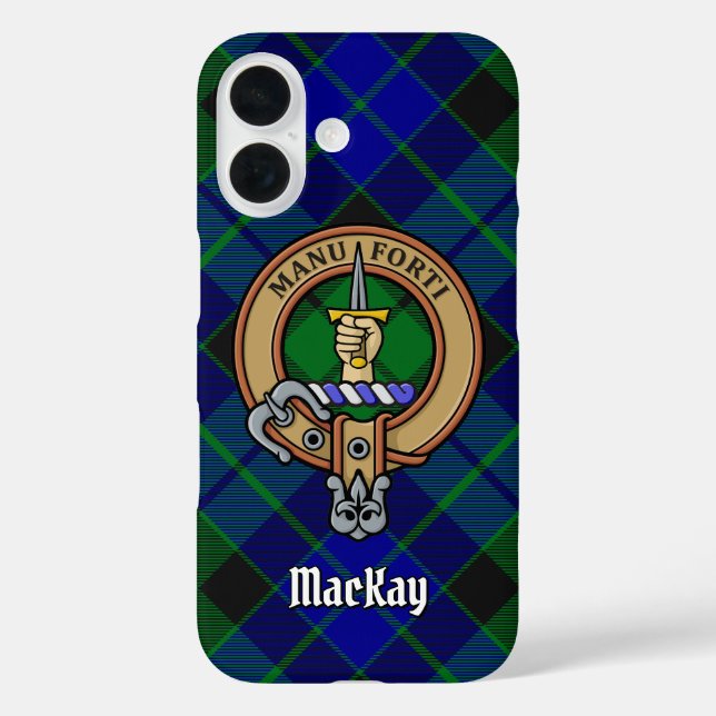 Clan MacKay Wappen über Tartan Case-Mate iPhone Hülle (Rückseite)