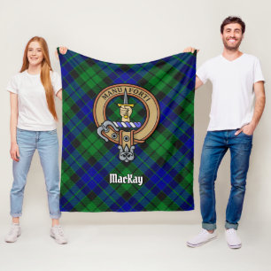 Clan MacKay Wappen über Tartan Fleecedecke