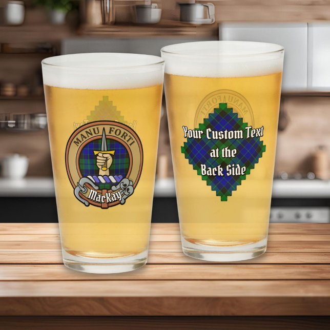 Clan MacKay Wappen über Tartan Glas (Von Creator hochgeladen)