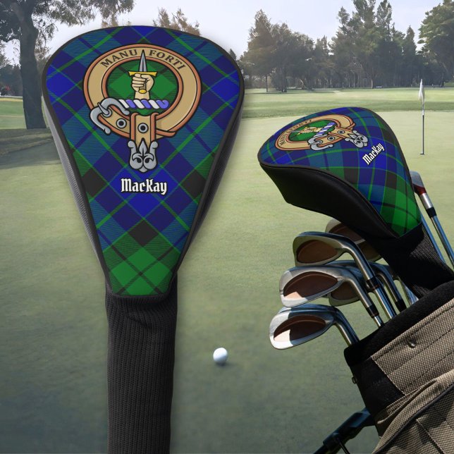 Clan MacKay Wappen über Tartan Golf Headcover (Von Creator hochgeladen)