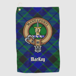 Clan MacKay Wappen über Tartan Golfhandtuch