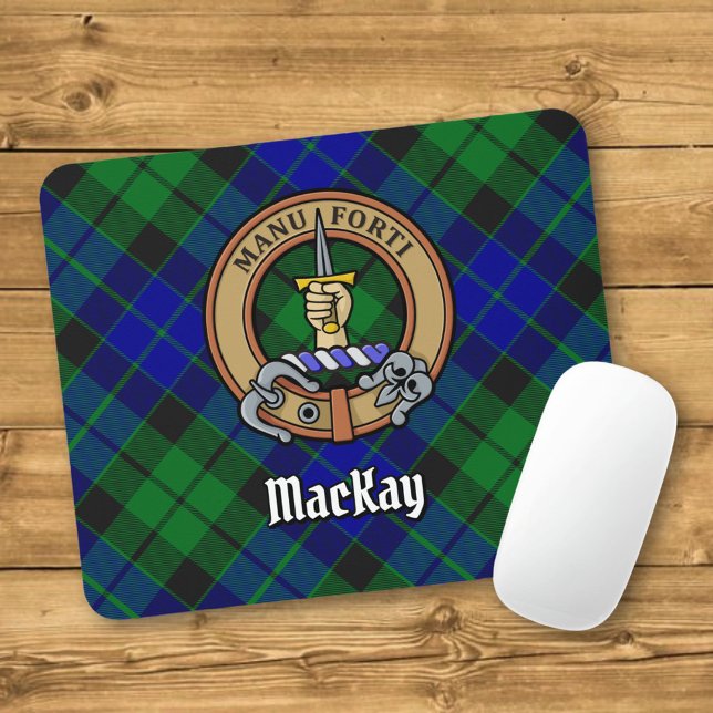 Clan MacKay Wappen über Tartan Mousepad (Von Creator hochgeladen)
