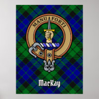 Clan MacKay Wappen über Tartan