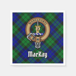 Clan MacKay Wappen über Tartan Serviette