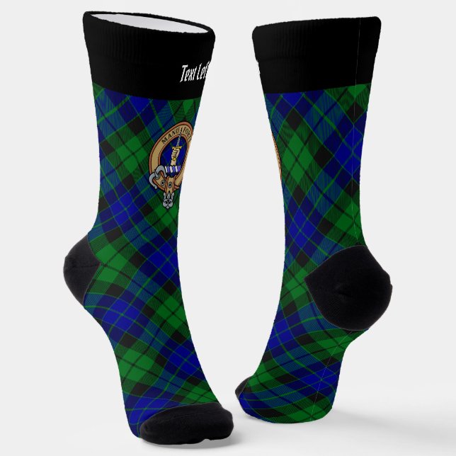 Clan MacKay Wappen über Tartan Socken (Gewinkelt)