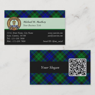 Clan MacKay Wappen über Tartan Visitenkarte