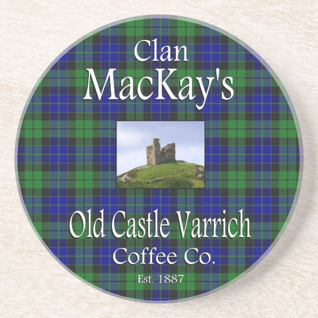 Clan MacKays alte Burg Varrich Kaffee Co. Getränkeuntersetzer (Vorne)